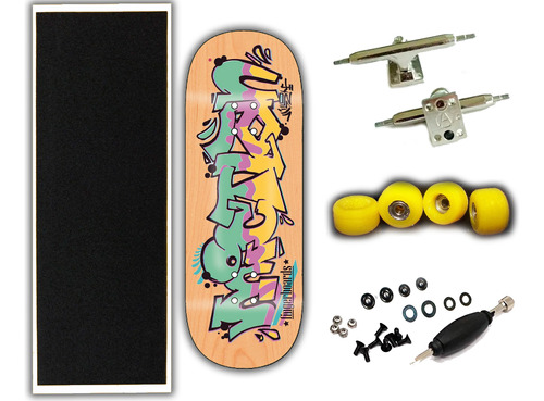 Fingerboard Completa Graffiti Mictlan Con Ruedas De Uretano