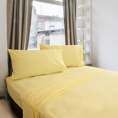 Sábanas King Size 2800 Hilos Extra Suave Premium Lisa Nature Tender Yellow Liso