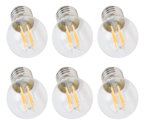 Bombilla G45, 6 Unidades, Led E27, Filamento Vintage De Vidr