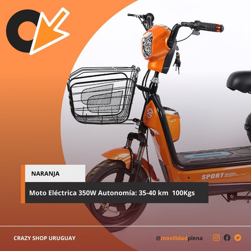 Imagen 2 de 8 de Moto Eléctrica E-bike A Batería Recargable Scooter Crazy Fit