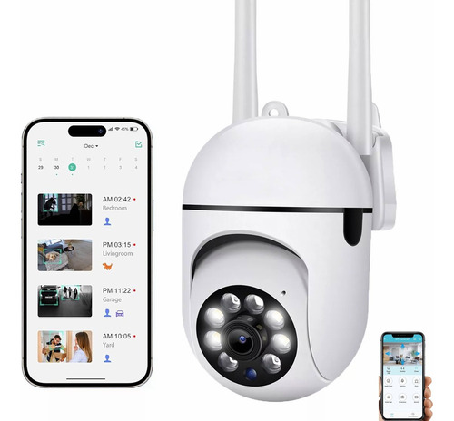 Cámara De Seguridad Wifi Interior Hd 1080p Foco 360° Alarma 