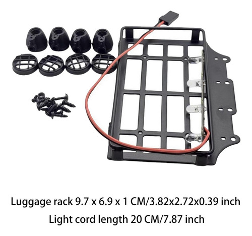 Portaequipajes De Techo Con Luz Led De Metal Para Coche Rc