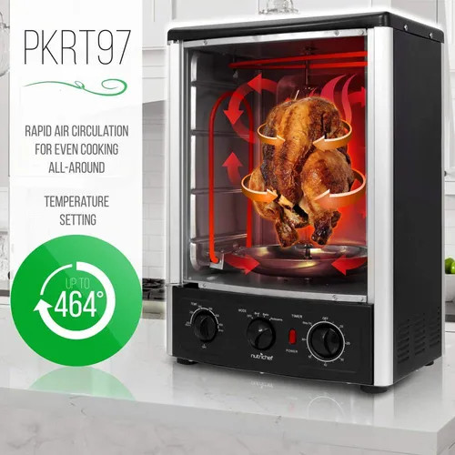 Horno Asador Multifunción Vertical Con 2 Estantes 1500w