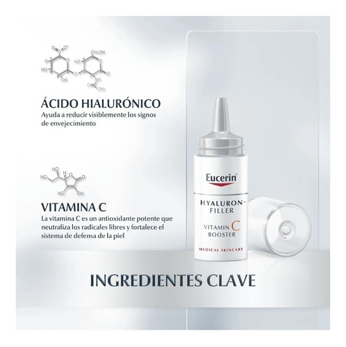 Sérum Vitamin C Booster Eucerin Hyaluron-Filler día/noche para todo tipo de piel de 8mL