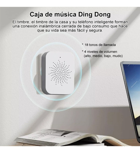 Timbre Inteligente Inalámbrico Con Cámara 1 Transmiso 1 Rec Videollamadas Interactivas En Tiempo Real Wifi 2.4g