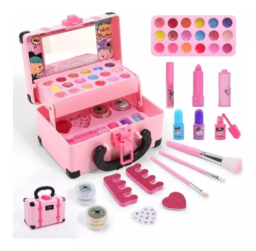 Juguetes de maquillaje lavables para niñas, juguetes para niñas, kit de  maquillaje para niñas, juego de maquillaje no tóxico, tocadores para niños