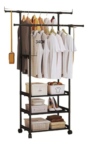 Perchero Rack Colgador De Ropa Multifuncional 2 Niveles