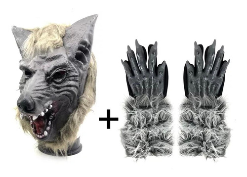 Mascara Lobo + Guantes Garras Hombre Lobo