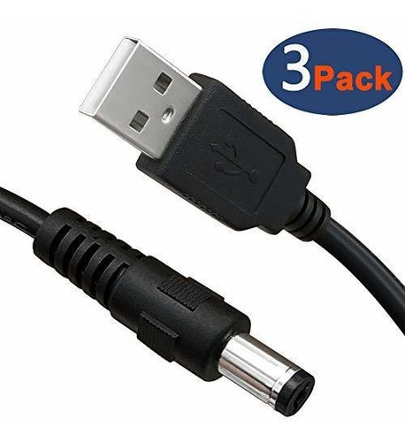 Cable De Corriente Continua Usb 55 X 21 Mm 3 Paquete