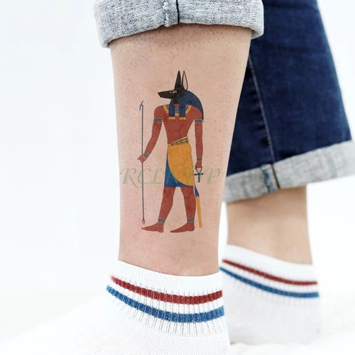 3 Tatuajes Temporales Egipcios Anubis,ra(escarabajo), Bastet