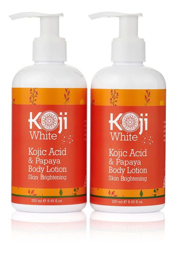 2 Loción Corporal Blanqueadora Acido Kójico + Papaya Koji