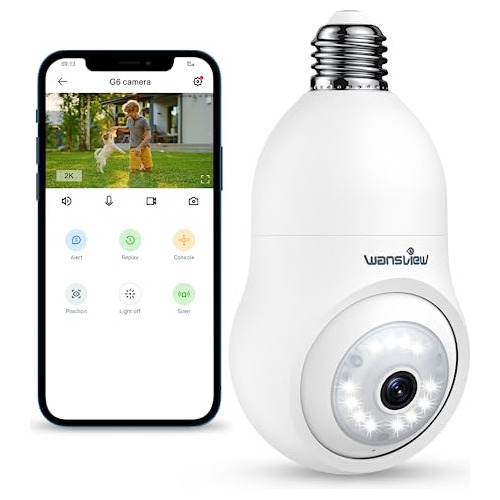 2k Light Bulb Security Camera - 2.4g Wifi Security Came...