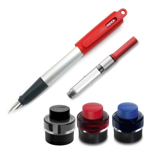 Kit Lamy Nexx Pluma Rojo + Convertidor + Frasco Tinta T51