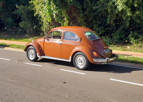 Vw Fusca 1300 1975 Marrom Caravela Placa Preta Impecável