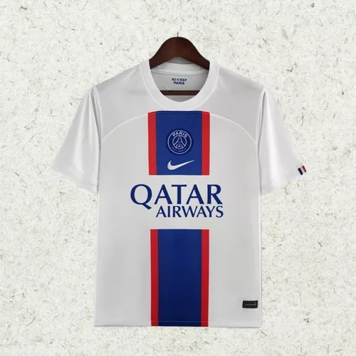 Camiseta Paris Saint Germain 2021-2022 visitante blanca versión fan Neymar  Jr