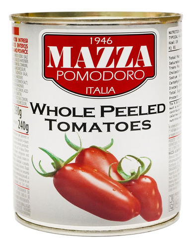 Laton Tomate Pelado En Conserva Mazza Almentari X 2500grms