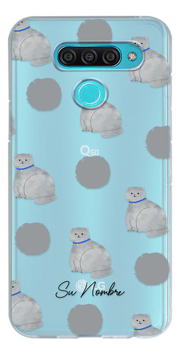 Funda Para LG Para Mujer Gatito Gris Con Personalizacion