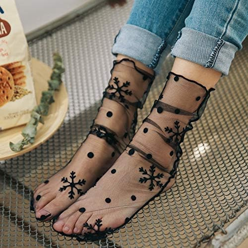 4 Pares De Calcetines Tobilleros Sueltos De Malla De Encaje