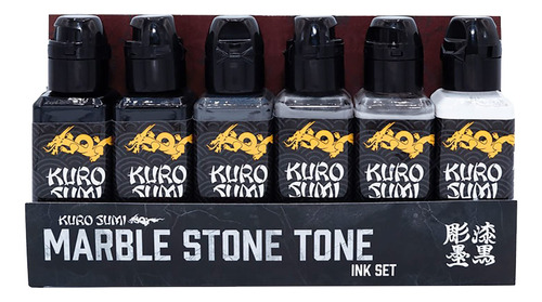 Kuro Sumi - Kit De Tatuaje De Piedra De Marmol, Incluye 6 To