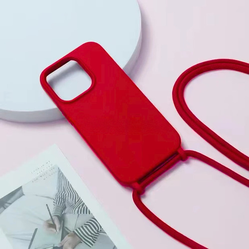 Capinha Capa Para iPhone 15 Com Cordão Alça Longa Regulável