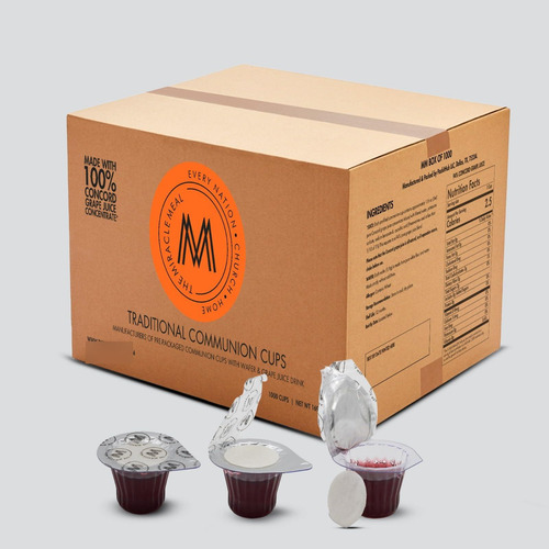 Juego De Tazas Y Obleas Para Comunión Con Jugo De Uva
