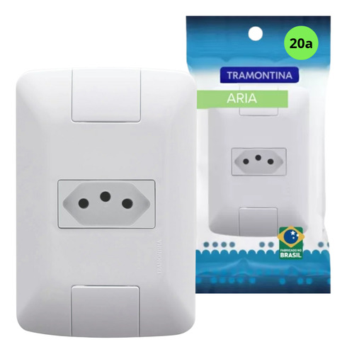 Kit 2 Tomadas Simples 2pt+t 20a 4x2 Embutir Aria Tramontina