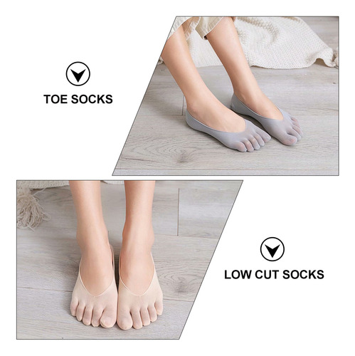 5 Pares De Calcetines De Verano Transpirables Con Cinco Dedo