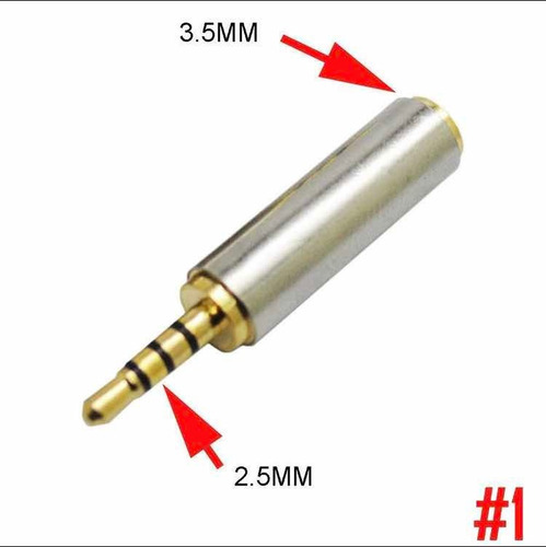 Imagem 2 de 3 de Adaptador Plug P1 Fêmea 2,5m Para P2 Macho 3,5m