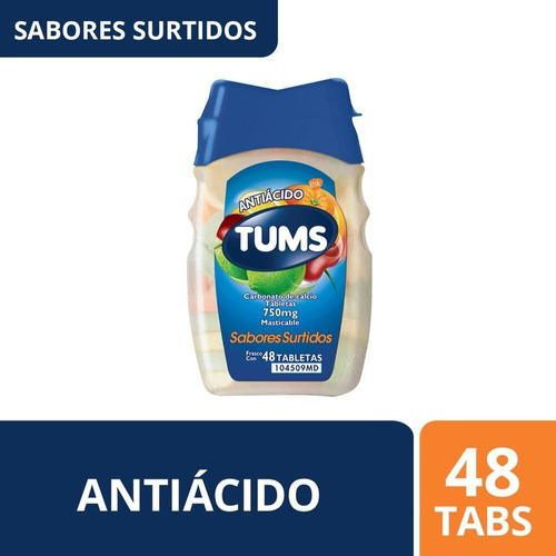 Antiácido Para Azia Tums Sabores Surtidos, 48 Tabletas 