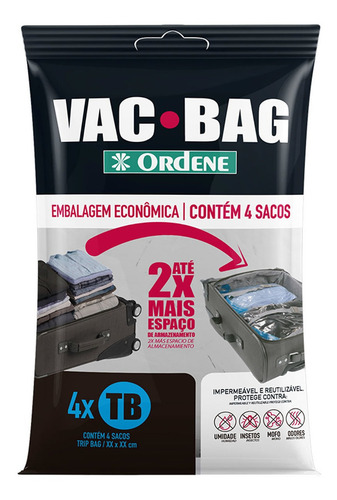 Kit 4 Saco À Vácuo Reutilizável P/ Viagem Mala Bolsa Mochila