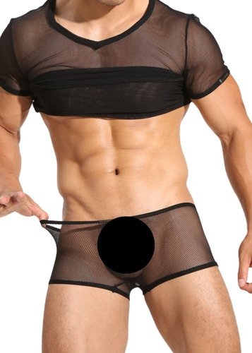 Conjunto Playera Con Boxer De Red, Para Hombre B1167