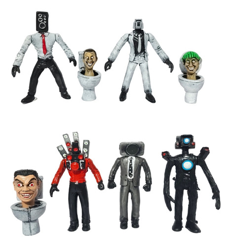 8 Muñecos Figuras Personajes Wc Skibidi Toilet 