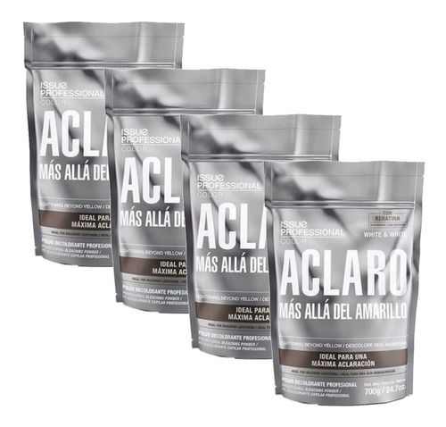 Polvo Decolorante Issue White Aclaro Profesional Pack X 4