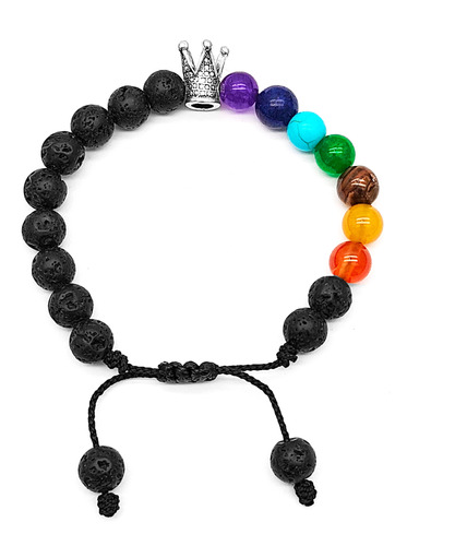 Pulsera 7 Chakras Cuarzos Rey O Reina