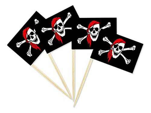 Bandera Pirata Para Cupcakes (200 Uds)