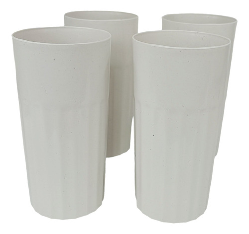 12 Vasos 440ml Plástico Blancos Económicos Mayoreo