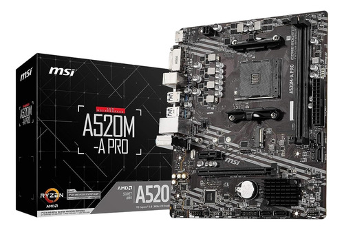 Tarjeta Madre Msi A520m-a Pro Ddr4, Pci-e Gen3, Amd Am4