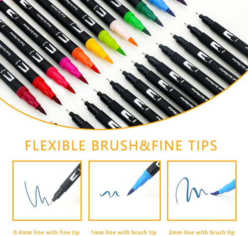 Marcadores Artecho Pa Tip, 120 Colores, Rotuladores Dobles