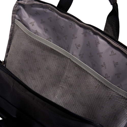 Portafolio Huser Hombre H70100 Acabado De Los Herrajes Niquel Color Negro Color De La Correa De Hombro Negro Diseño De La Tela Liso
