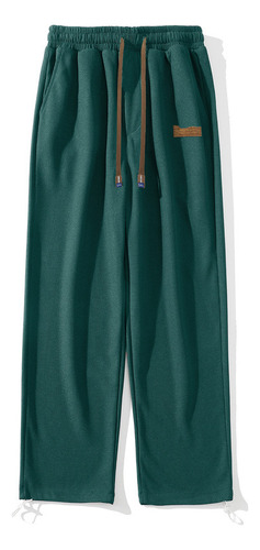 Pantalón Deportivo Holgado Para Hombre Verde Oscuro