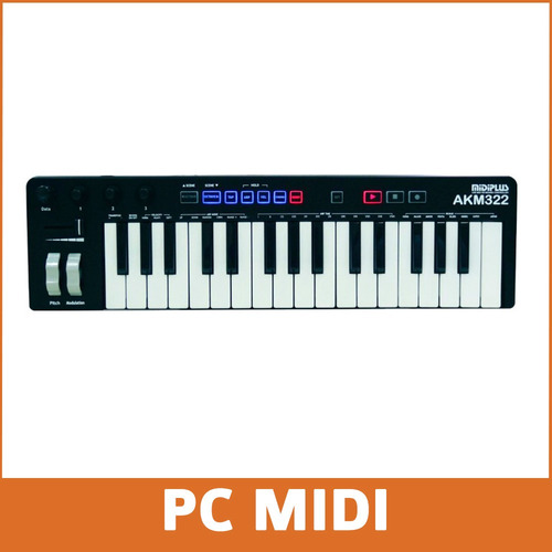 Imagen 2 de 2 de Teclado Controlador Midi Midiplus Akm322 32 Teclas Sensitivo