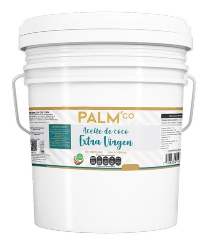 Palm'co® Aceite De Coco Extra Virgen 19l