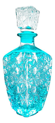 Botella Vidrio Cristal 750 Ml Diamante Luz Led 6 Pcs