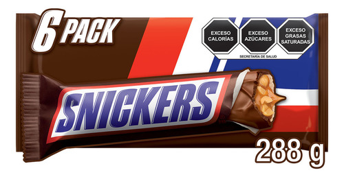 Snickers 6 Pack 48g Por Unidad, 288g