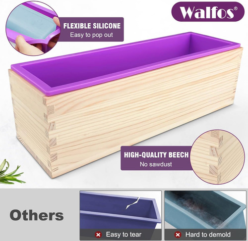 Molde De Silicona Para Jabón, Molde Rectangular Flexible Par