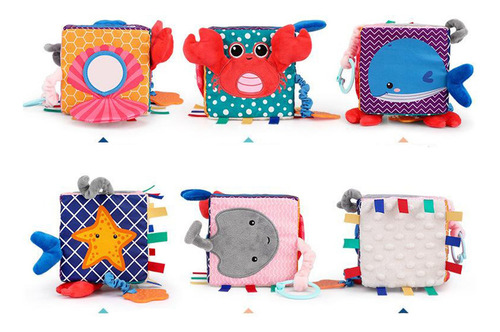 Cubo De Atividade De Pelúcia Macia Chocalho De Brinquedo De