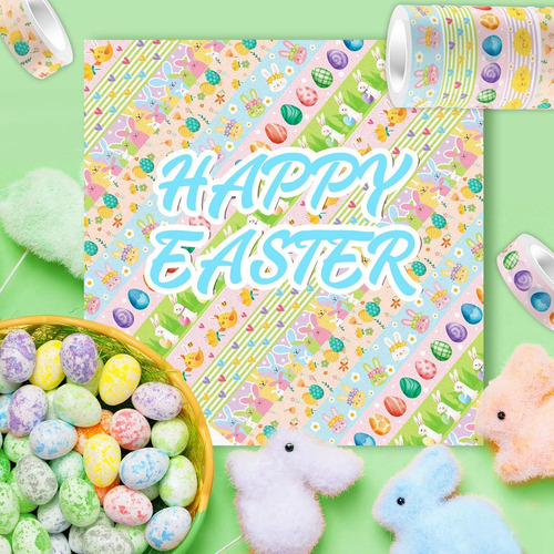 Cinta Adhesiva Decorativa Temática De Pascua Set Washi