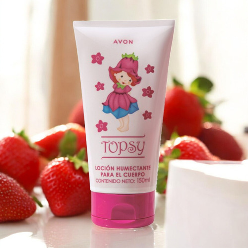 Locion Humectante Con Glitter Para El Cuerpo Topsy Avon Fragancia Fresa