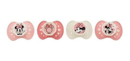 Disney Cudlie Minnie Mouse Baby Girl - Juego De 4 Chupetes .