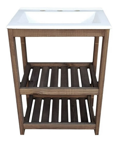 Vanitory De Pino Con Bacha 50cm X 37cm X 80cm